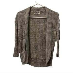 Garage Open Front Gray Knit Cardigan